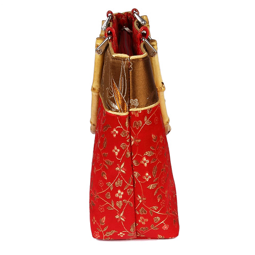 Tasche aus Seide, mit Bambushenkel, Handtaschen, Asiatisch, 6796